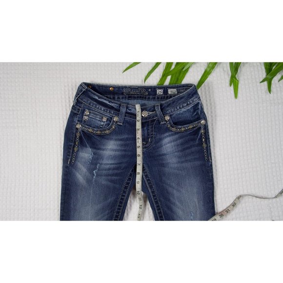 Miss Me Embellished Boot Cut Jeans Size 26 - Picture 9 of 12